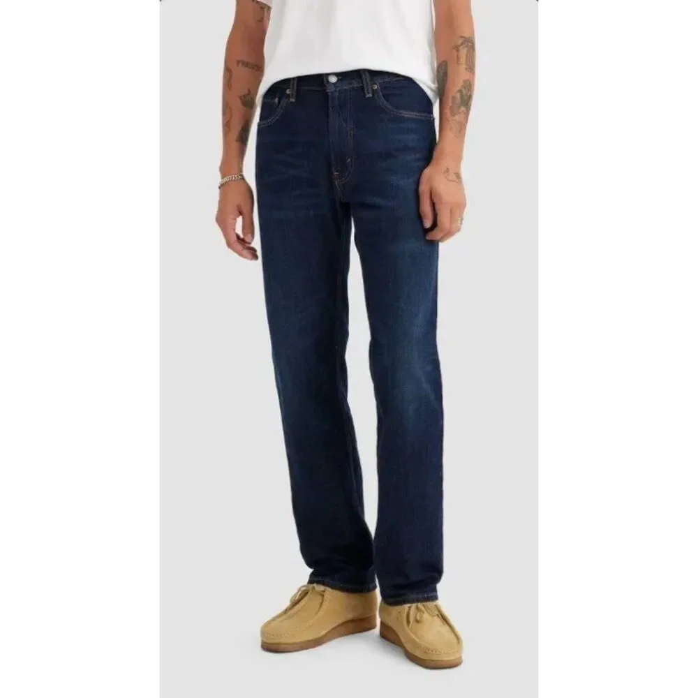 LEVI'S 505 Regular Fit Straight Leg Jeans, Dark Wash, Zip Fly, 29 x 30